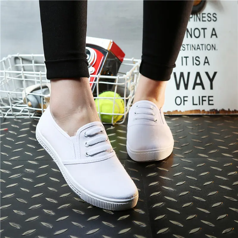 

Women's Canvas Shoes Simple Casual Women Loafers Spring Autumn High Quality Anti-Slip Comfortable Vulcanized Shoes Woman Flats