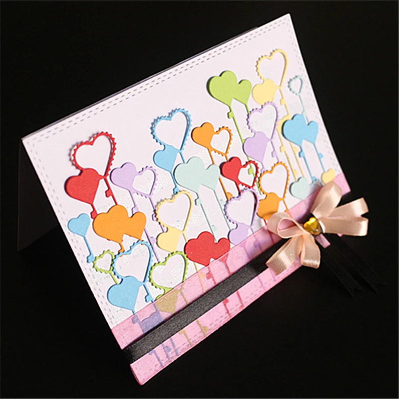 

ZhuoAng Colorful heart balloons Metal Cutting Mold DIY Scrapbook Album Decoration Supplies Clear Stamp DIY Paper Card