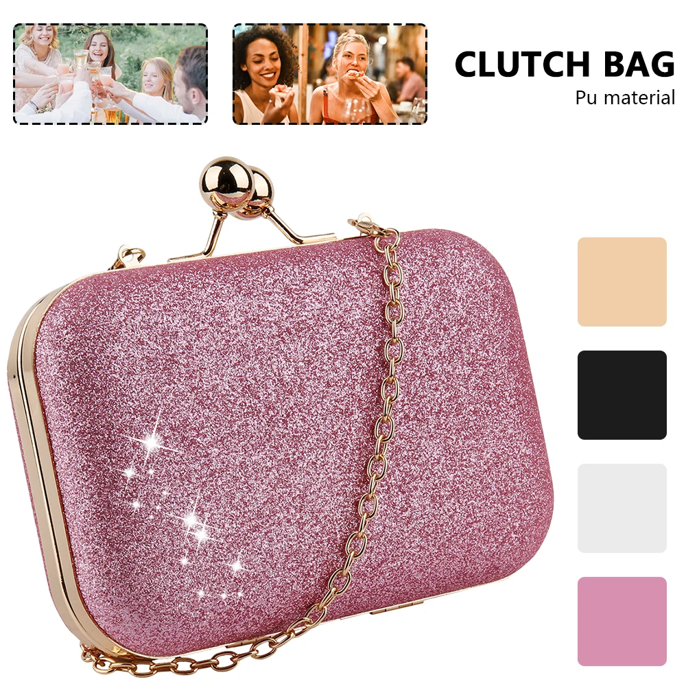 

New Woman Evening Bag Gold Glittered Hasp Clutch Bags Wallet Wedding Handbags Party Banquet Girls Shoulder Bag