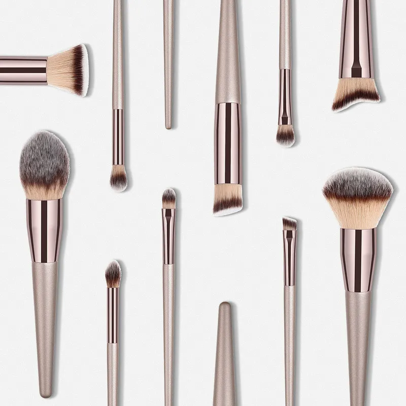 

10pcs Champagne Makeup Brushes Set For Foundation Blush Powder Eye Shadow Lip Concealer Make Up Brush Cosmetics Beauty Tools