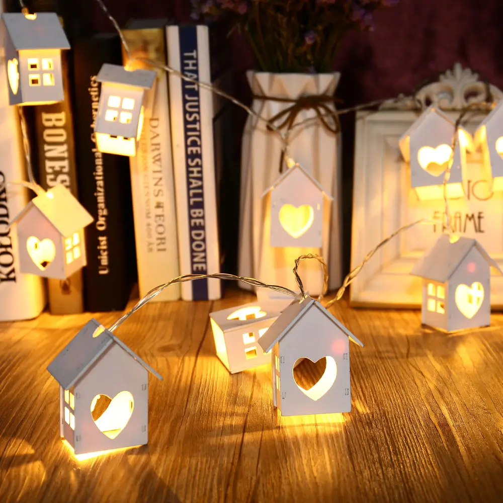 Solar Led String Lights 20 Led Wood House Shaped Solar Powered Fairy Lights for Outdoor Garden Fence Summer luces guirnalda Solar Led String Lights 20 Led Wood House Shaped Solar Powered Fairy Lights for Outdoor Garden Fence Summer luces guirnalda