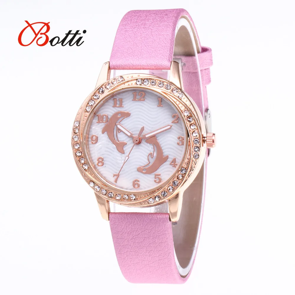 Дропшиппинг модные женские часы люксовый бренд Дельфин женские повседневные женские наручные часы кварцевые часы Relogio Feminino kol saati - Цвет: Розовый