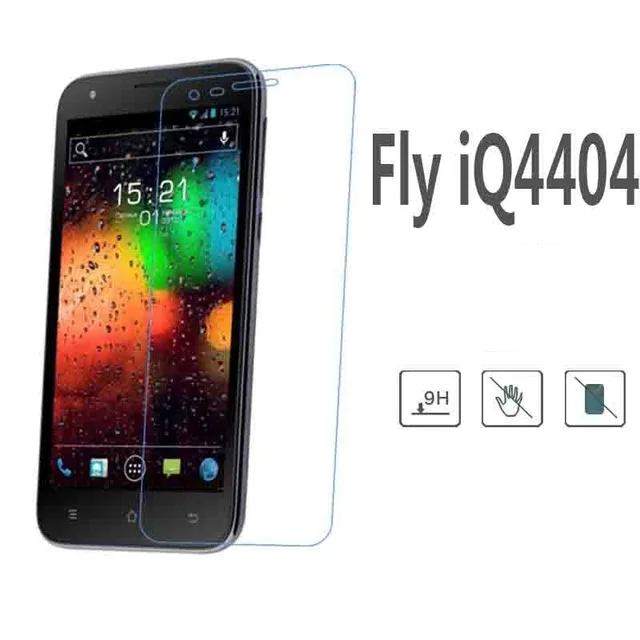 0 26 Explosion proof Front font b LCD b font Tempered Glass Film for Fly IQ4404