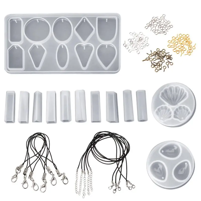 

Crafts Epoxy Mould Pendant Chain Jewelry Shell Water Drop Shape Making Model DIY Mold Parts Set Decoration