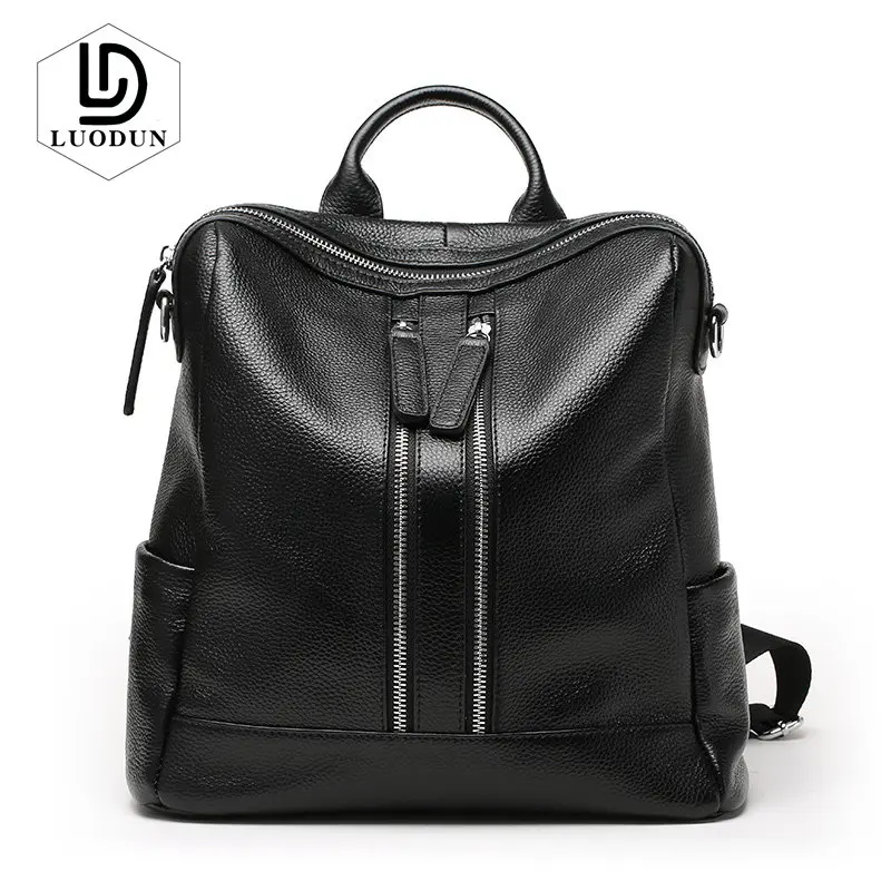 

LUODUN Women Backpack female Genuine Leather shoulder bag dual-use ladies bag Korean wild travel backpack Fashion School Bags