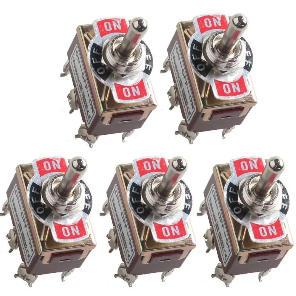 

EE support 5 X Heavy Duty 20A 125V DPDT 6 Terminal Pin On/Off/On Rocker Toggle Switch Auto Car Accessories XY01