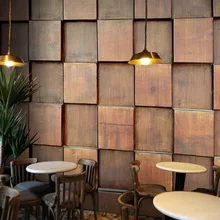 Free Shipping Retro brown wood coffee bar simulation wallpaper background wallpaper square wood mural character 3D Free Shipping Retro brown wood coffee bar simulation wallpaper background wallpaper square wood mural character 3D