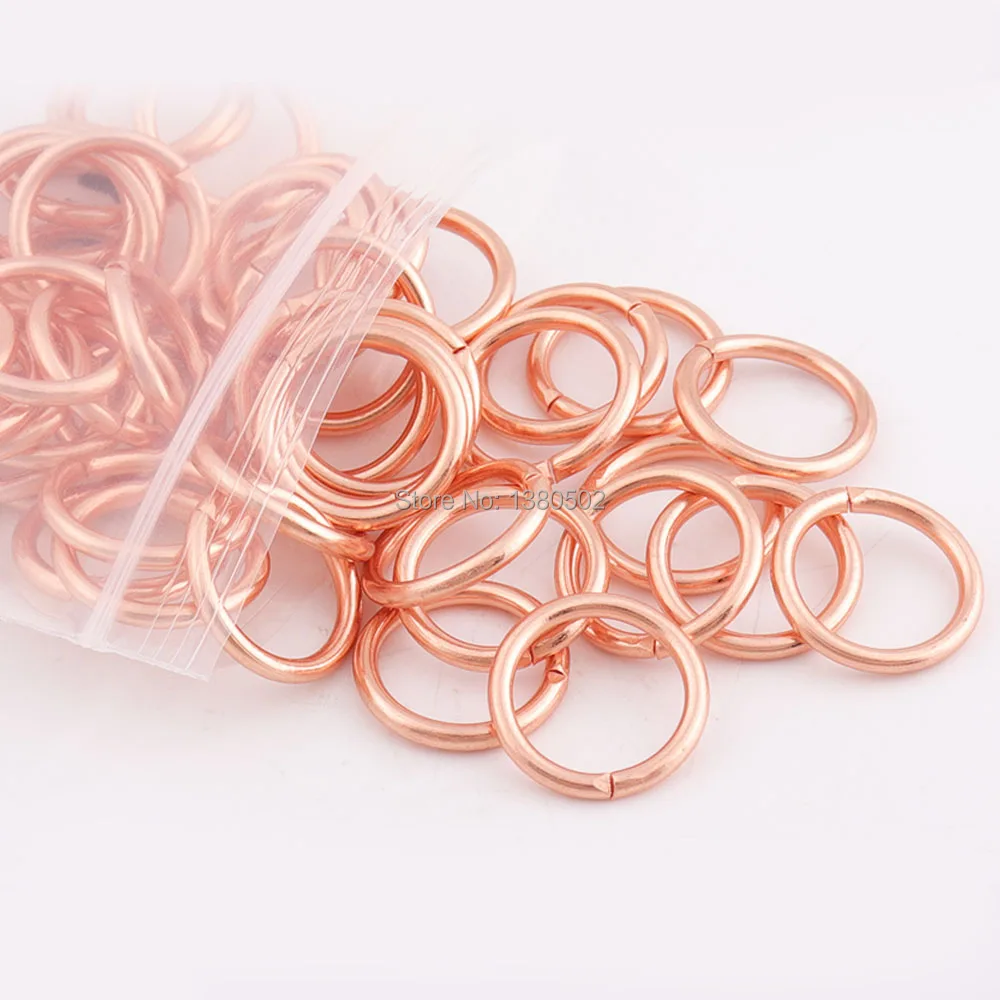 100pcs/lot 17/13mm outer metal Rose gold color Split ring  O ring key ring matching  for bag garment decoration