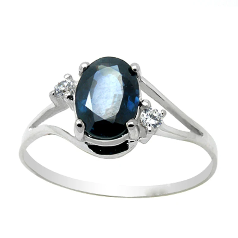 2017 Qi Xuan_Dark Blue Stone Luxury Rings_Fashion Ring_S925 Solid