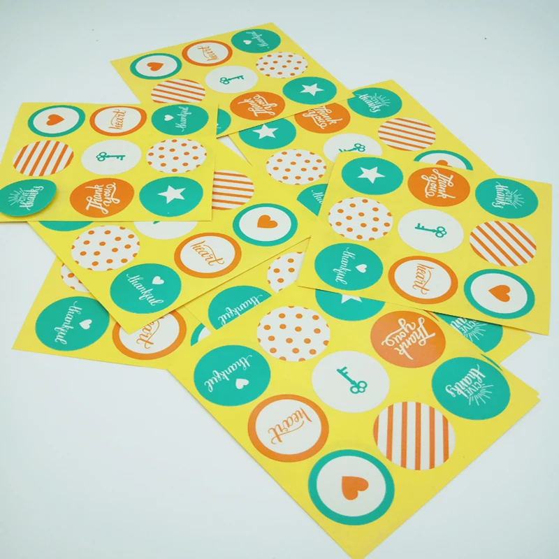

90pcs/lot Simple Green And Orange Seal Sticker DIY Handmaking Envelope Gifts Box Baking Package Decoration Paper Self Stickers