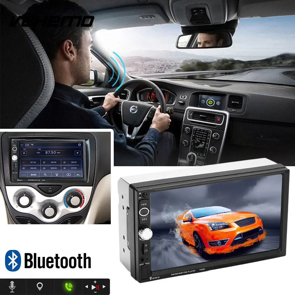 

Vehemo Universal Multimedia Player Bluetooth Remote Control Audio Player Video Player Hd Lcd Usb 7025D Car MP5 Premium Quality