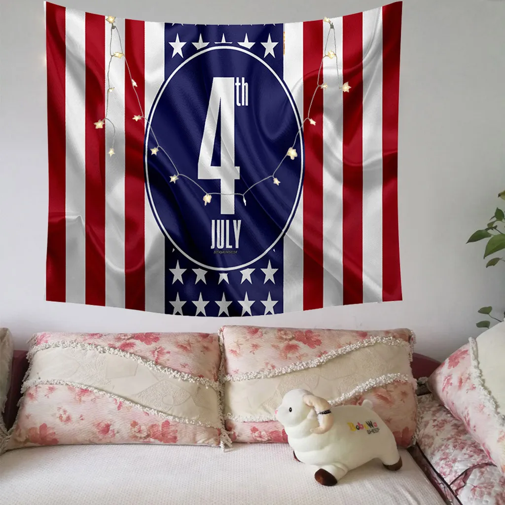 Американский флаг Wall Art Home Decor, флаг США Четвертого июля День независимости национальных праздничный баннер гобелен на стену искусство