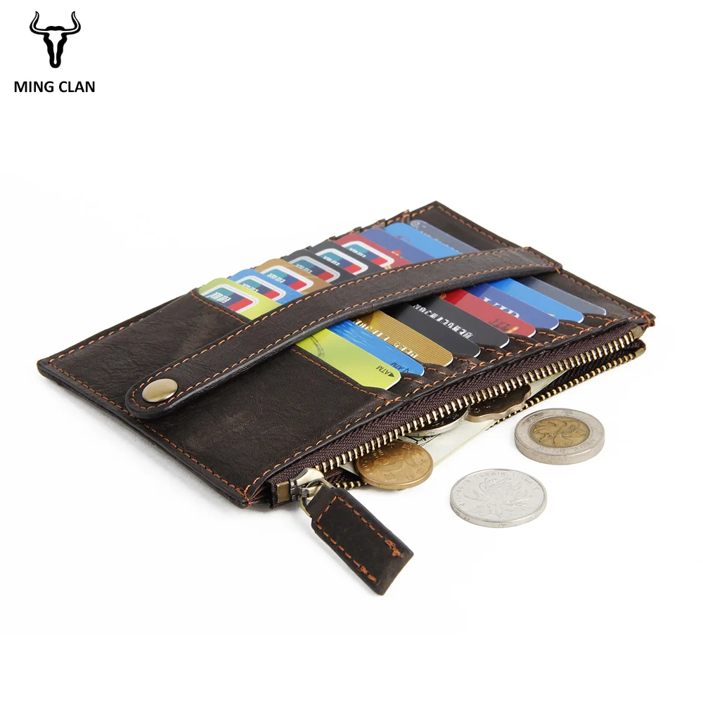 

Мужской/женский кошелек Mingclan, деловой бумажник для удостоверения личности, мужской кошелек для мелочи, Карманный держатель для карт
