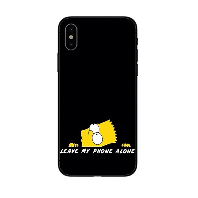 Черный силиконовый чехол для телефона Homer J. Simpson для iPhone 6, 6 s, 7, 8 Plus, X, 10, XR, XS, Max, 5, 5S, SE, Bart, Simpson, забавный мультяшный чехол - Цвет: BLACK TPU Simpson