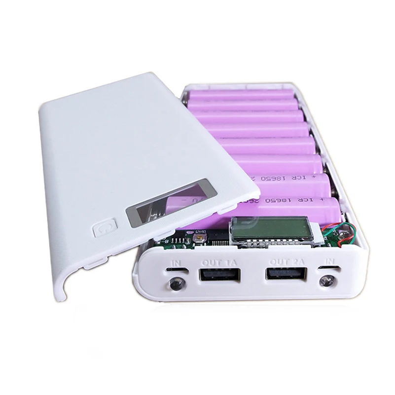 

8*18650 Case LCD Display 5V Dual USB 18650 Power Bank Battery Box Mobile Phone Charger DIY Shell Case For iphone6 Plus S6 xiaomi