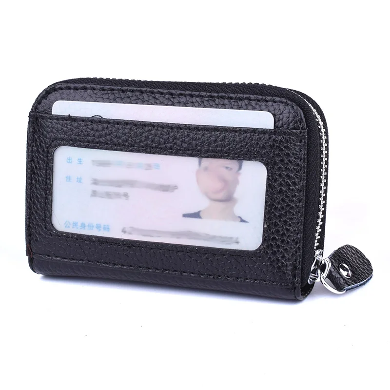 Пояса из натуральной кожи RFID Блокировка для мужчин/Женская обувь на молнии бизнес кредитной ID держатель для карт с портмоне безопасности