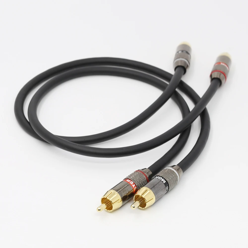 1 пара Hifi OFC A53 RCA кабель для соединения с 24 каратным позолоченным штекером HI End
