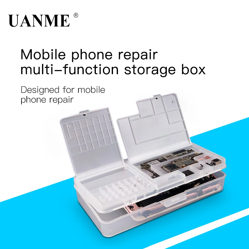 

UANME Multi Functional Mobile Phone Repair Storage Box For IC Parts Smartphone Opening Tools Collector