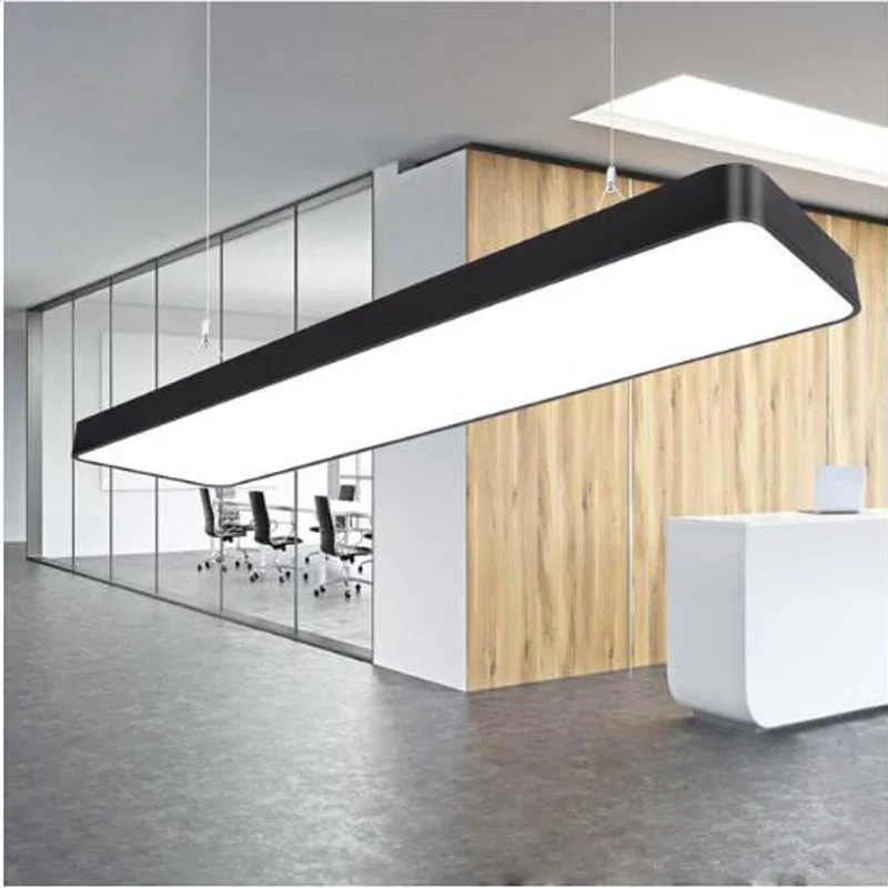 Us 44 5 50 Off Led Office Chandelier Long Strip Light School Classroom Restaurant Rectangular Ceiling Light Simple Modern Lighting Fixture In