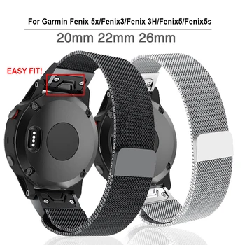 Quick Fit 26 22 20MM Watchband Strap for Garmin Fenix 5X 5 5S 3 3HR D2 S60 GPS Smart Watch Band Stainless Steel Wrist Band #SW
Quick Fit 26 22 20MM Watchband Strap for Garmin Fenix 5X 5 5S 3 3HR D2 S60 GPS Smart Watch Band Stainless Steel Wrist Band #SW