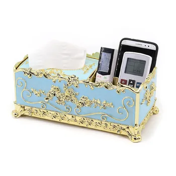 

European Retangle Napkin Paper Organizer Tissue Boxes For Bathroom Toilet Paper Holder Luxury Vintage Style Storage Box