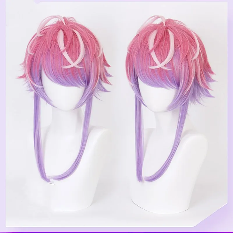 

RAMUDA AMEMURA Gradient Synthetic Hair Division Rap Battle Halloween Pink Purple Hair Cosplay