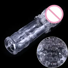 1PC Crystal Penis Extender Vibrating Sleeve Ring Dildo Spike Cock Ring Special Condoms Male Sex Product 2 Style