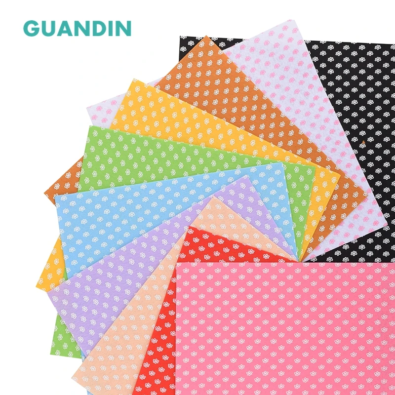 

GUANDIN,Printed Polyester Cloth of Home Bundle for Sewing Dolls & Craft/1mm Thickness10pcs 30*30cm/Nonwoven Felt Fabric Patchwok