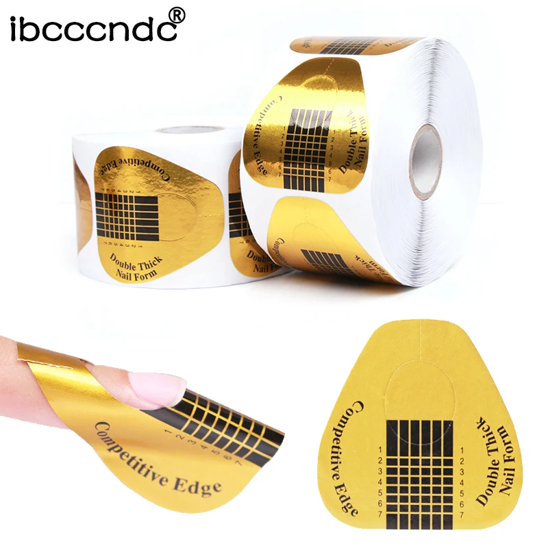 

100pcs Nail Forms U Shape Nail Art Foils Tips Acrylic Extension Guide Sticker for DIY Polish Gel Tips French Manicure Tools Set