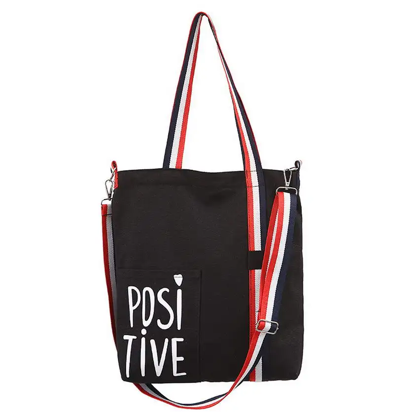 

KANDRA 2019 New Girl Patchwork Canvas Tote Large Preppy School Book Shoulder Bag Purse Crossbody Bag Canvas Every Day Campus Bag