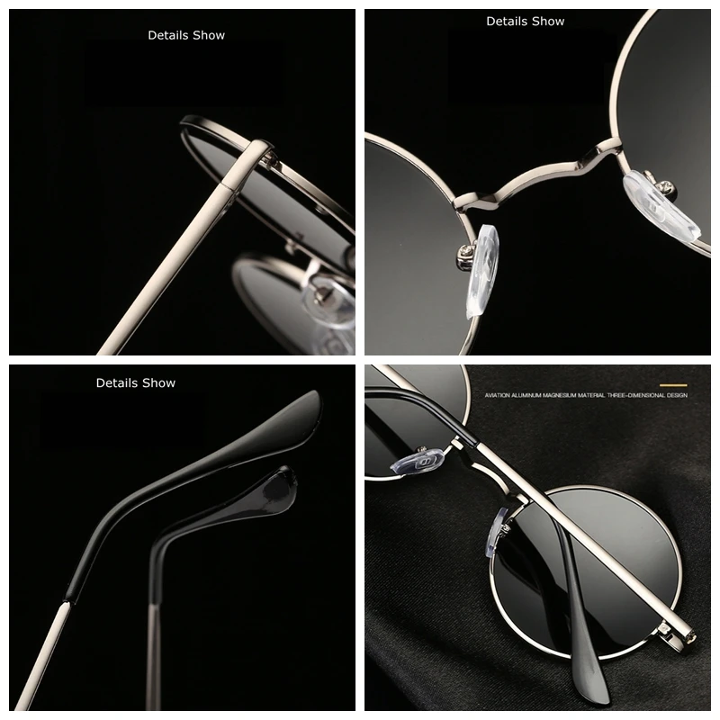 Tmall брендовые дизайнерские классические круглые солнцезащитные очки для мужчин и женщин, поляризованные металлические маленькие оправы, ретро стимпанк Солнцезащитные очки UV400