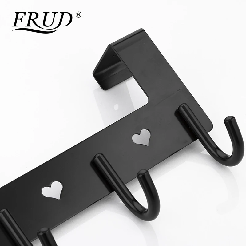 FRUD High Quality Black Clothes Hook Bedroom Backpack Hook up Space Aluminum Towel Door Hook Bedroom Hardware Accessories Y38025 FRUD High Quality Black Clothes Hook Bedroom Backpack Hook up Space Aluminum Towel Door Hook Bedroom Hardware Accessories Y38025
