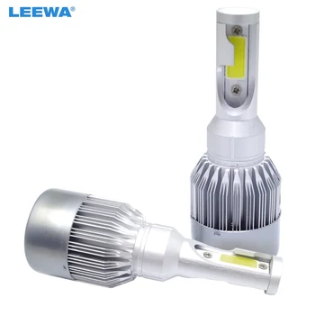

LEEWA 2pcs All In One Car LED Headlight 2-COB 6000K 72W 7600LM H4 Hi-Lo Beam LED Bulb Foglight Headlamp #CA2886