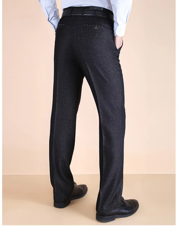 Мужские повседневные брюки среднего возраста осенние зимние модели плюс бархатные толстые брюки мужские свободные зимние классические мужские брюки