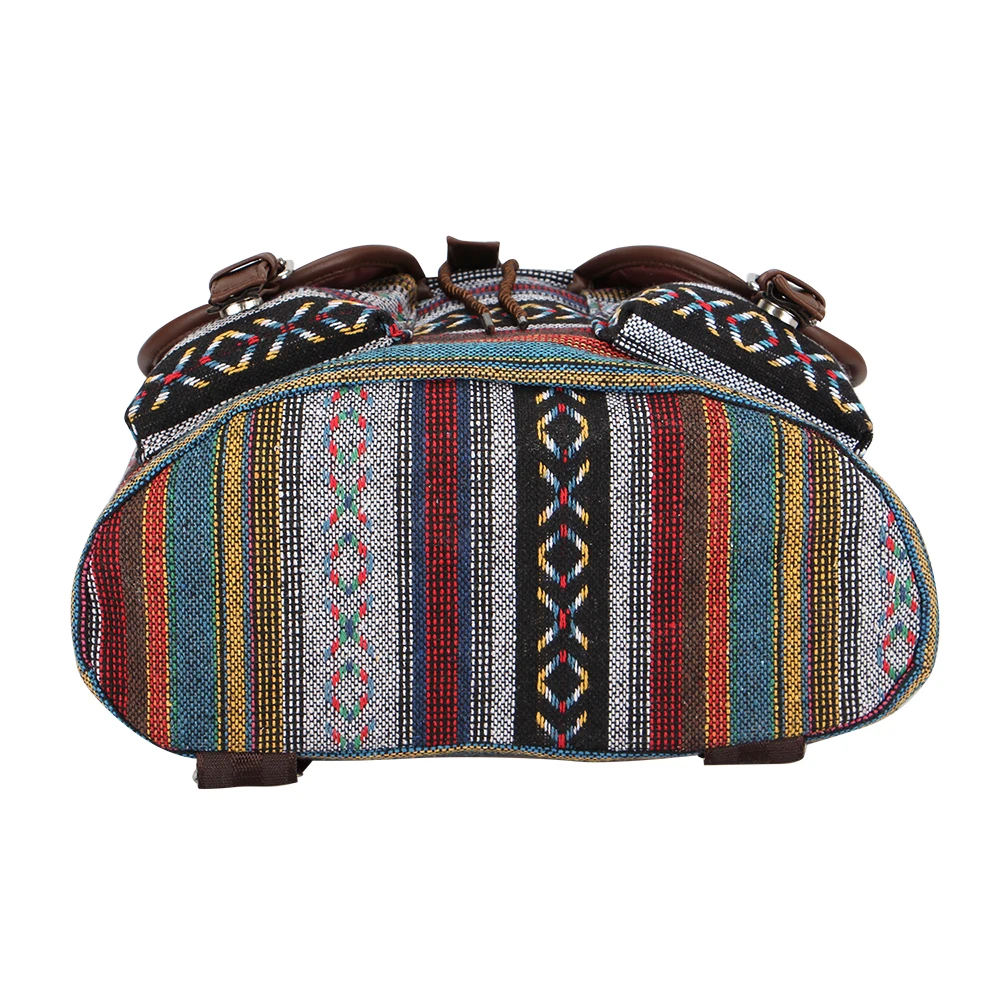 SANSARYA New Thai Woven Retro Aztec Women Backpack Bohemian Boho Drawstring Rucksack Hippie Vintage Teen Girls School Bags