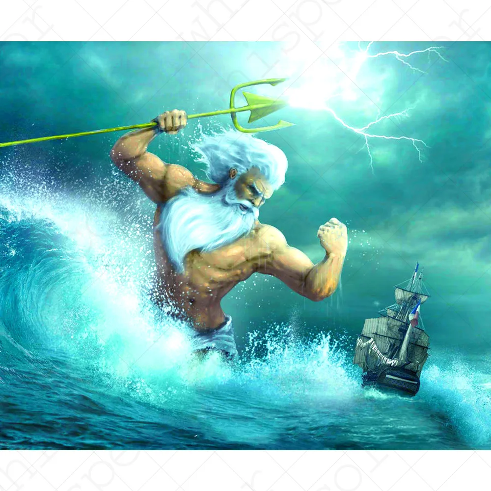 Алмазная живопись Poseidon 5D картина из квадратных страз алмазная вышивка греческой