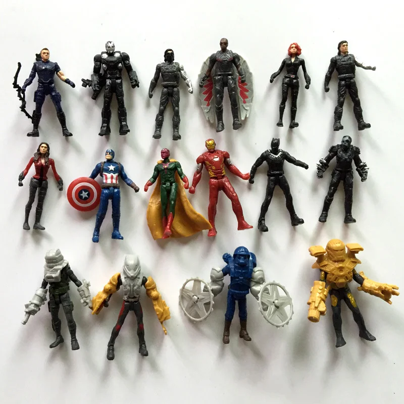 

16pcs Captain America3 Action Figure toys The Avengers Legends Civil War Vision PVC Action Figure Collectible Model Toy
