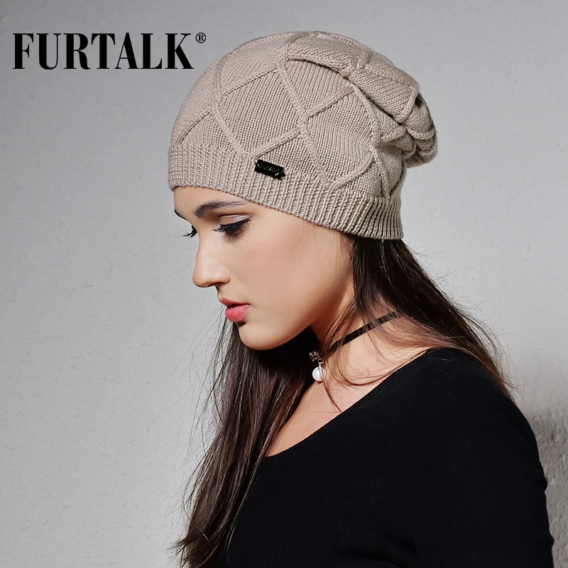 FURTALK Lana Cashmere Autunno Inverno Donna Cappello di Lana Skullies  Berretti Cappelli per le Ragazze Femminile|beanie hat|winter women hatwomen  hat - AliExpress