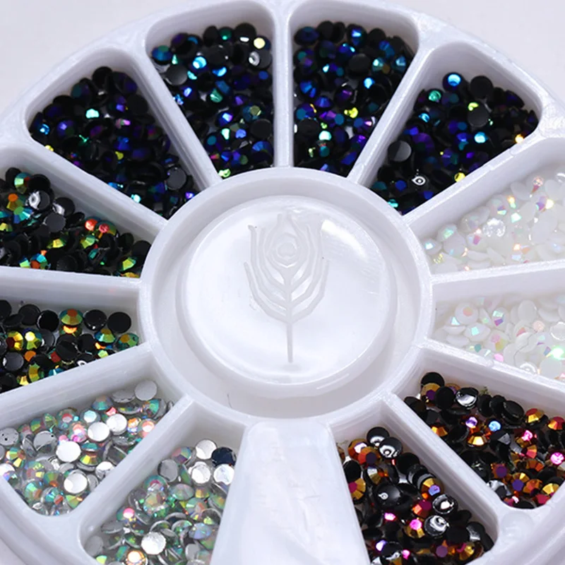 DIY ногтей колесо Типсы Кристалл Сверкающие Стразы 3D дизайн ногтей украшение белый AB Цвет акриловое сверло