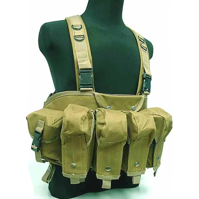 Military Camouflage Tactical Vest Airsoft Ammo Chest Rig AK 47 Magazine ...