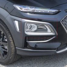 Для hyundai Kona Энсино Кауаи внедорожник 2018 2019 ABS Chrome автомобилей передних противотуманных фар протектор туман лампы рамка Обложка отделка авто аксессуары