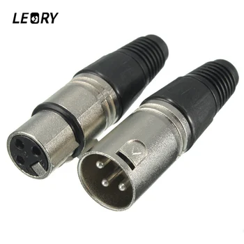 

LEORY 1 pair Male & Female 3-Pin XLR Microphone Audio Cable Plug Connectors Cannon Cable Terminals