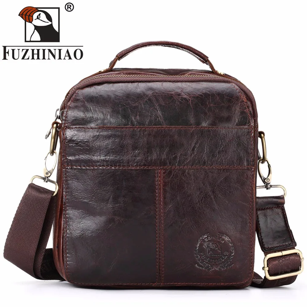 

FUZHINIAO Brand 2018 NEW Genuine Leather Shoulder Bag High Quality Men Commercial Briefcase CrossBody Bag Men Messenger Bags