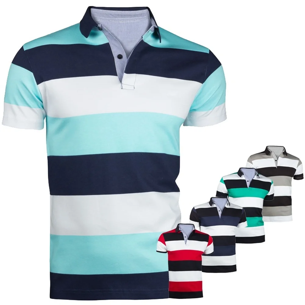 

ZOGAA 2019 Men's Fashion Polo Shirts Striped patchwork Casual Short Sleeve Polo Shirt Contrast Color Slim Men Polos Tops Clothes