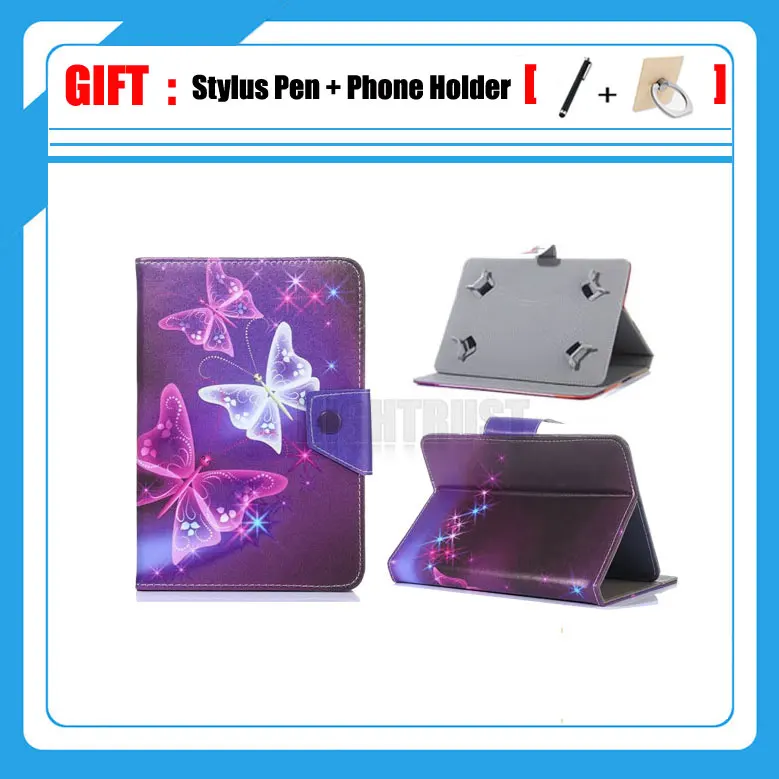 

3in1 Printed Case Cover for FinePower B1 / B3 3G 7" 7inch Tablet Universal 7 inch PU Leather Stand Case (No camera hole) + Gift