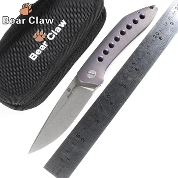 

Bear claw XL APEX Camping knives Hunting Flipper folding knife S35VN blade tactical Titanium Handle Outdoor Survival EDC tools