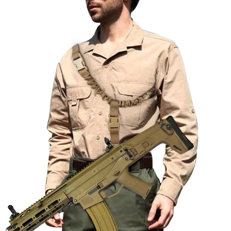 Najtaniej Uprząż do karabinu Quick Release pojedynczy punkt Bungee Plate Carrier regulowany pasek na broń taktyczną plecak na klatkę piersiową pojedyncza uprząż do karabinu