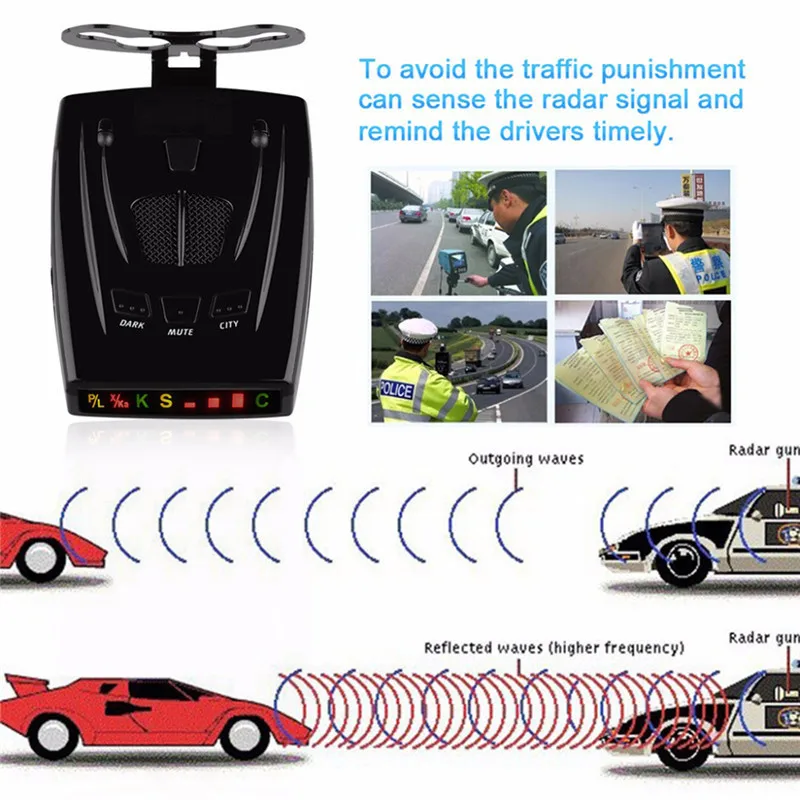 12 В автоматический полночастотный радар-детектор, российский 16 брендовый светодиодный лазерный радар-детектор, 300-500 м, Поддержка русского и английского языков