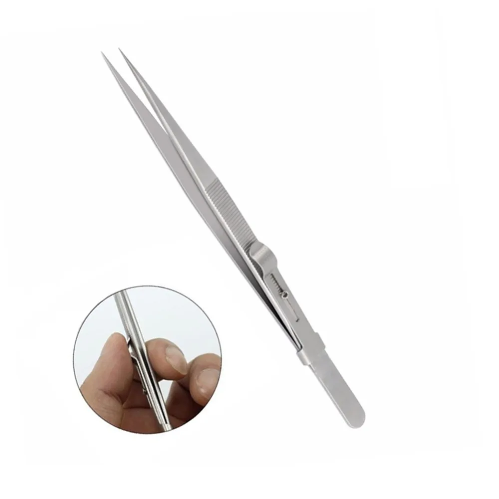 

Precision Adjustable Slide Lock Tweezers 6.38" Anti Static Forceps for Jewelry Electronic Components Holding Tightly Repair Tool