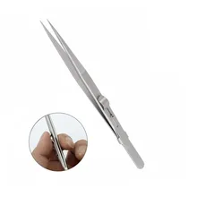 Precision Adjustable Slide Lock Tweezers 6.38″ Anti Static Forceps for Jewelry Electronic Components Holding Tightly Repair Tool